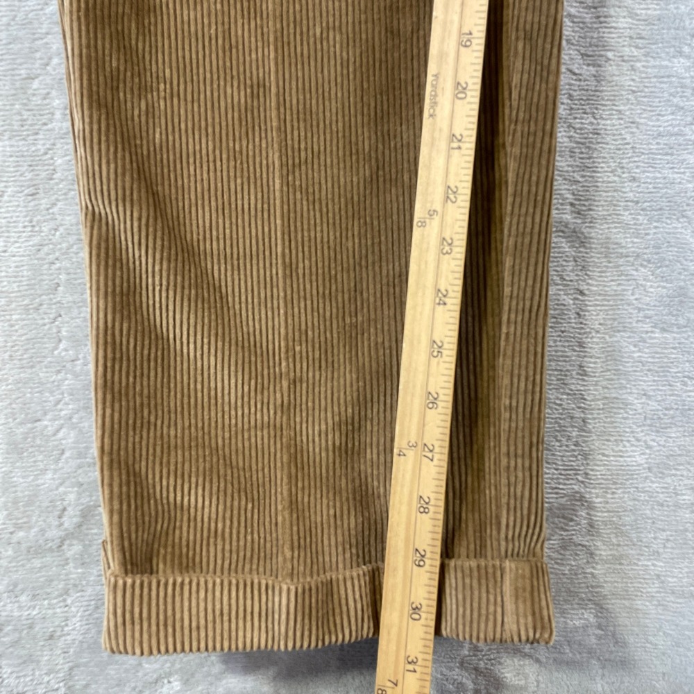 Jos A Bank Corduroy Pants Mens 36x30 Brown Wide Wale Pleated Cuffed Fall Office - Picture 6 of 10